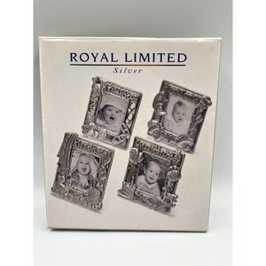 Vintage 4 Photo Picture Magnets Silver Baby's First 1997 Royal Limited